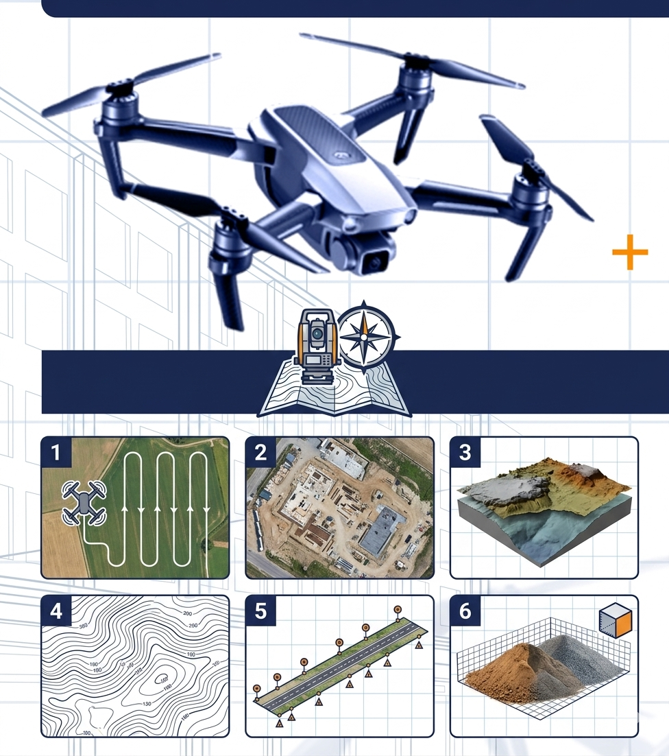 طائرة بدون طيار ضمن منظومة أعمال المساحة